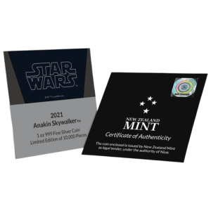 1 oz Silber Star Wars Anakin 2021 Zertifikat