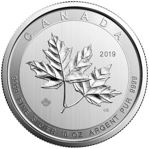 Vorderseite der 10 Unzen Silber Magnificent Maple Leaf 2019 von Hersteller Royal Canadian Mint