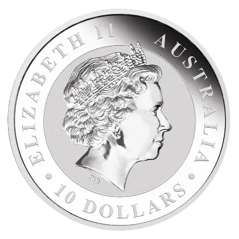 Rückseite der 10 Unzen Silber australian Koala 2014 von Hersteller Perth Mint