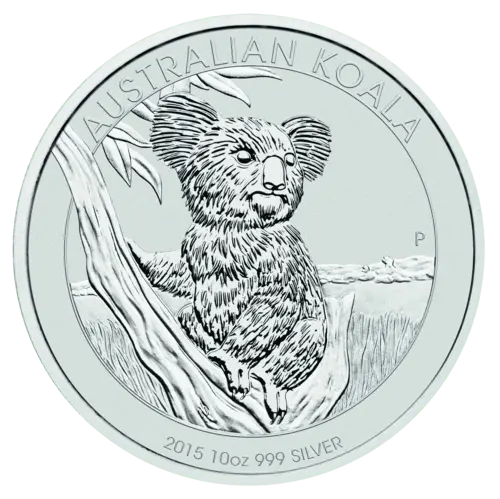 Vorderseite der 10 Unzen Silber Australian Koala 2015 von Hersteller Perth Mint