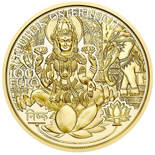 1/2 Unze Gold 100 Euro Das Goldene Indien 2023 - Polierte Platte