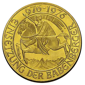 12,15 g Gold 1000 Schilling Babenberger Goldmünze Österreich