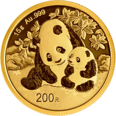 15 g China Panda Goldmünze Motivseite