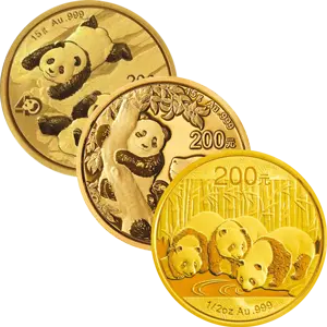 1/2 Unze Gold China Panda diverse Jahrgänge