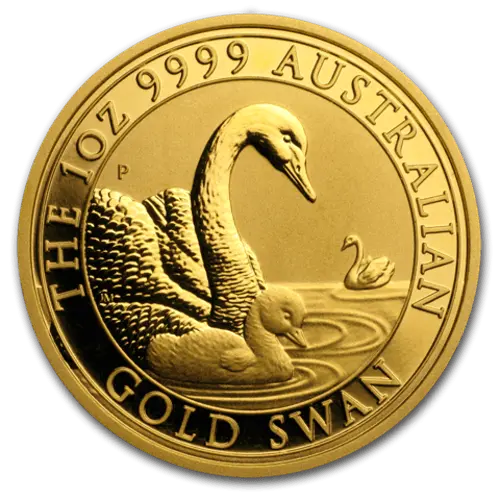 Vorderseite Goldmünze 1 Unze Australien Schwan 2019, der Hersteller Perth Mint Australia