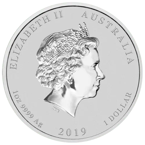 Rückseite der 1 Unze Silber Lunar II Schwein 2019 von Hersteller Perth Mint