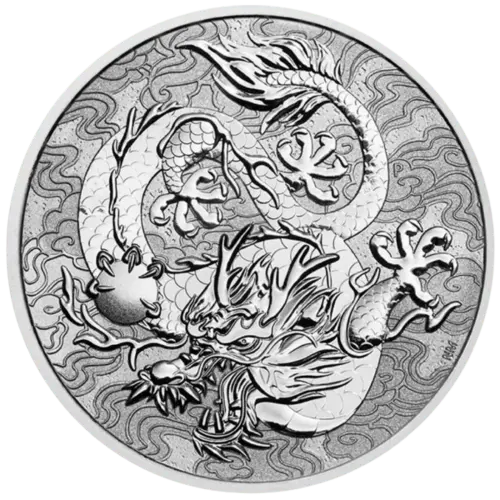 Vorderseite der 1 Unze Silber Chinesische Mythen & Legenden Drache 2021 von Hersteller Perth Mint