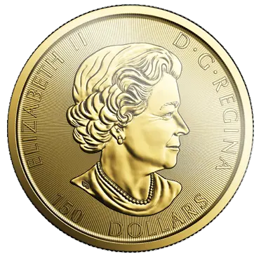 Rückseite Goldmünze 1 Unze Kanada 150 Jahre Voyageur 2017, der Hersteller Royal Canadian Mint