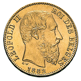 20 Francs Leopold II Goldmünze