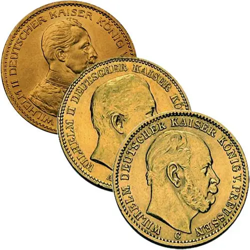 7,17 g Gold 20 Mark Deutsches Kaiserreich diverse Jahrgänge