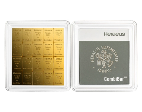 20 x 1 g CombiBar Goldtafel Heraeus