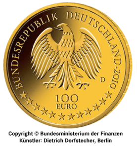 1/2 oz Gold 100 Euro Deutschland 2010 UNESCO Welterbe Würzburger Residenz