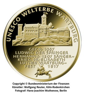 1/2 oz Gold 100 Euro Deutschland 2011 UNESCO Welterbe - Wartburg