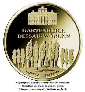 Vorderseite 1/2 oz Gold 100 Euro Deutschland 2013 UNESCO Welterbe - Gartenreich Dessau-Wörlitz