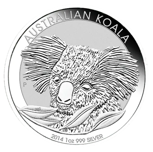 Vorderseite der 1 Unze Silber Australian Koala 2014 von Hersteller Perth Mint