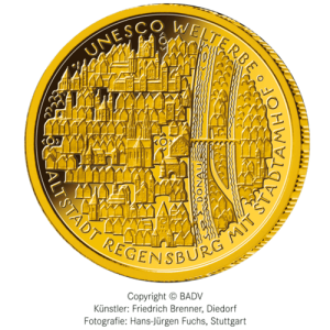 1/2 oz Gold 100 Euro Deutschland 2016 UNESCO Welterbe - Regensburg