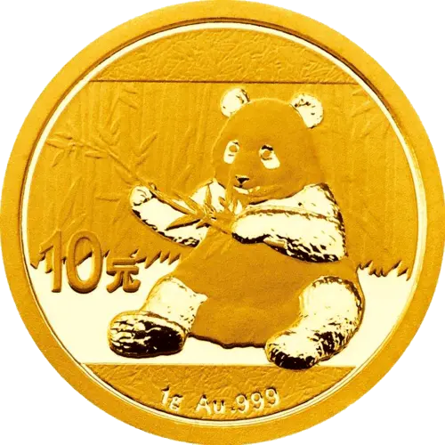 Vorderseite Goldmünze 1 Gramm China Panda 2017, der Hersteller China Mint / China Gold Coin Inc./ Shanghai Mint