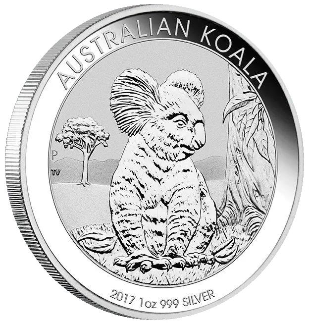 Seitenansicht der 1 Unze Silber Australian Koala 2017 von Hersteller Perth Mint