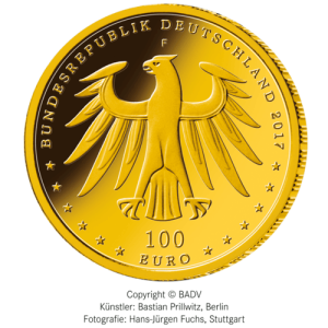 Rückseite 1/2 oz Gold 100 Euro Deutschland 2017 UNESCO Welterbe - Luthergedenkstätten Eisleben & Wittenberg