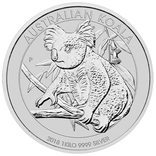 Vorderseite der 1 kg Silber Australian Koala 2018 von Hersteller Perth Mint