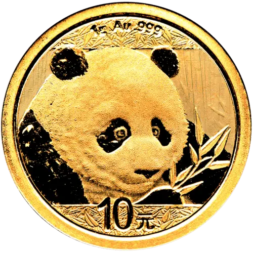 Vorderseite Goldmünze 1 Gramm China Panda 2018, der Hersteller China Mint / China Gold Coin Inc./ Shanghai Mint