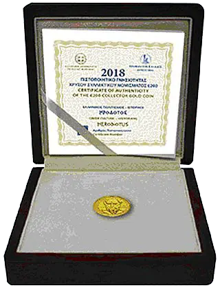 200 Euro Gold Griechenland Herodot 2018 Verpackung