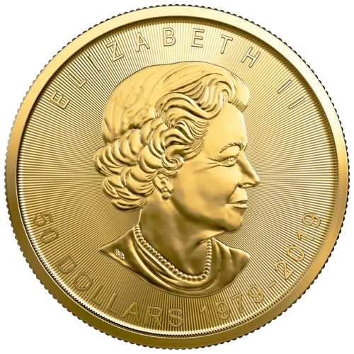 Rückseite 1 Unze Gold Maple Leaf 40th Anniversary 2019, von dem Hersteller Royal Canadian Mint