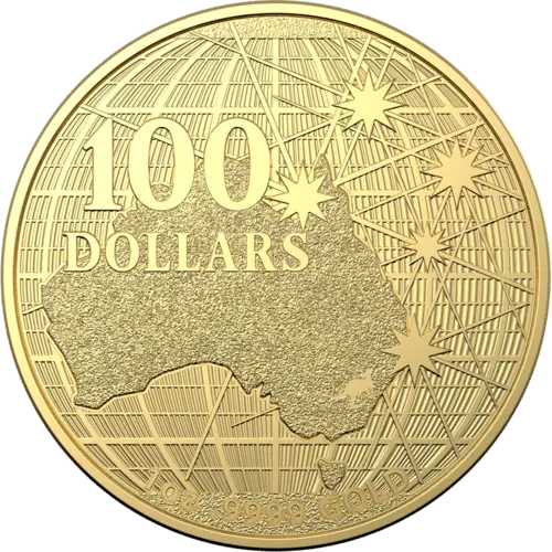 Vorderseite Goldmünze 1 Unze Australien (RAM) Beneath the Southern Skies 2020, der Hersteller Royal Australian Mint