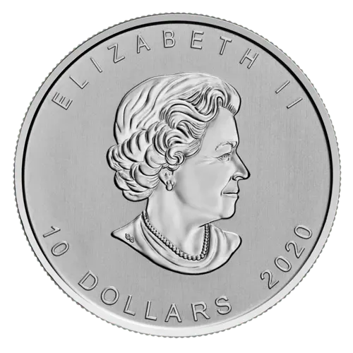 Rückseite der 2 Unzen Silber Kanada Gans 2020 von Hersteller Royal Canadian Mint