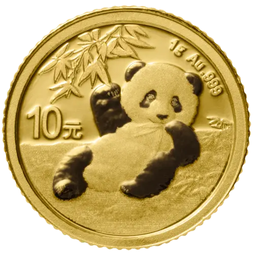 Vorderseite Goldmünze 1 Gramm China Panda 20, der Hersteller China Mint / China Gold Coin Inc./ Shanghai Mint