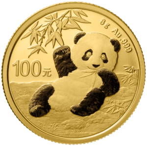 Vorderseite 8 g Gold China Panda 2020