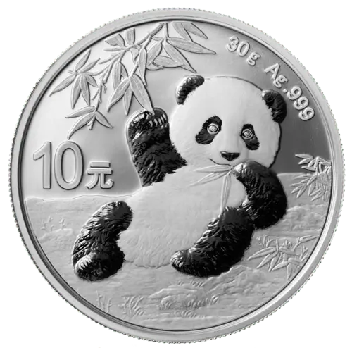 Vorderseite der 30 g Silber China Panda 