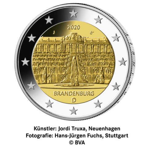 Vorderseite 2 Euro Münze Deutschland Bundesländer-Serie Brandenburg 2020, von dem Hersteller Münze Deutschland