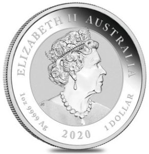 Rückseite der 1 Unze Silber Bulle und Bär 2020 von Hersteller Perth Mint