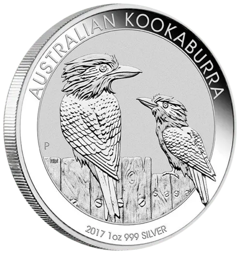 Seitenansicht der 1 Unze Silber Kookaburra 2017 von Hersteller Perth Mint