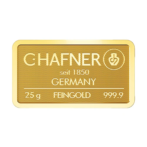 25 g Goldbarren C. Hafner geprägt