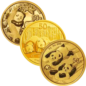 1/10 Unze Gold China Panda diverse Jahrgänge