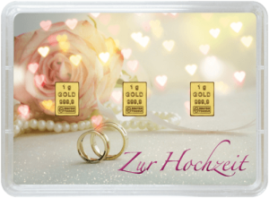 3 g Gold Geschenkkarte Hochzeit