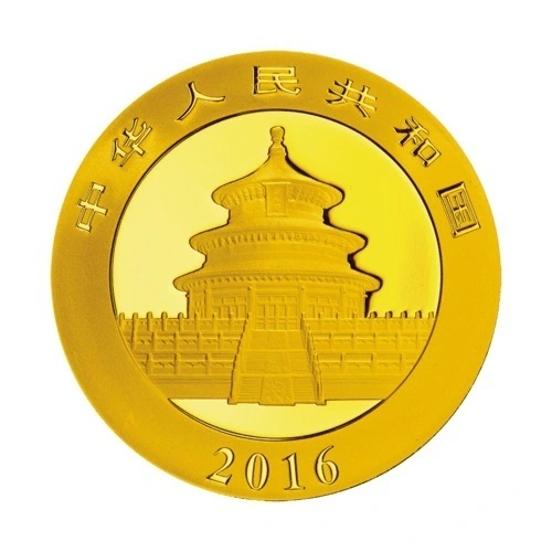 30 g Gold China Panda 2016 Rückseite