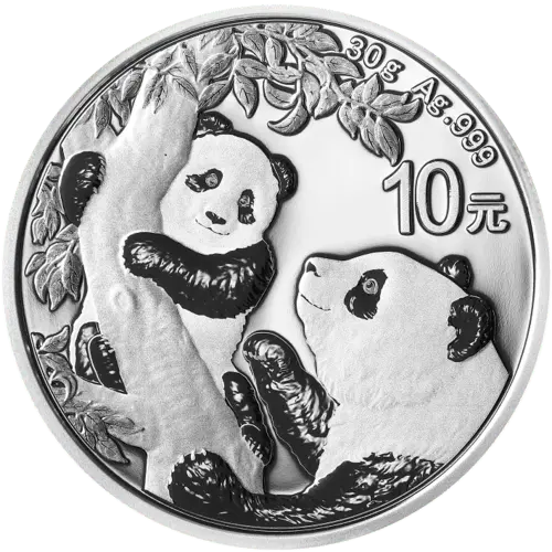 Vorderseite 30 g Silber China Panda 2021 von Hersteller China Mint / China Gold Coin Inc./ Shanghai Mint