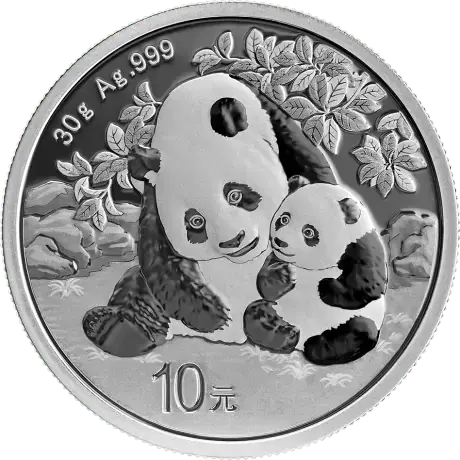 30 g China Panda Silbermünze Motivseite 2024