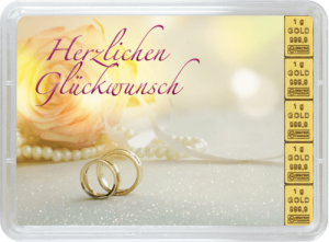 5 g Gold Geschenkkarte Hochzeit