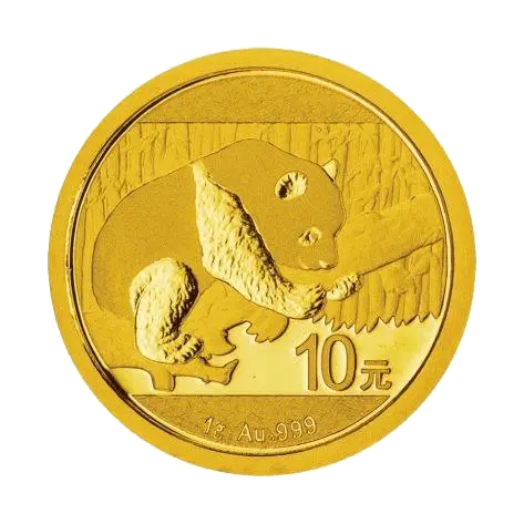 Vorderseite Goldmünze 1 Gramm China Panda 2016, der Hersteller China Mint / China Gold Coin Inc./ Shanghai Mint