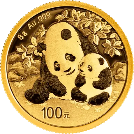 8 g China Panda Goldmünze Motivseite