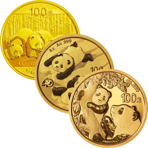 1/4 Unze Gold China Panda diverse Jahrgänge