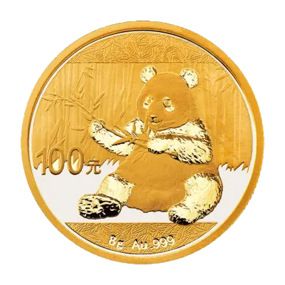 Vorderseite Goldmünze 8 Gramm China Panda 2017, der Hersteller China Mint / China Gold Coin Inc./ Shanghai Mint