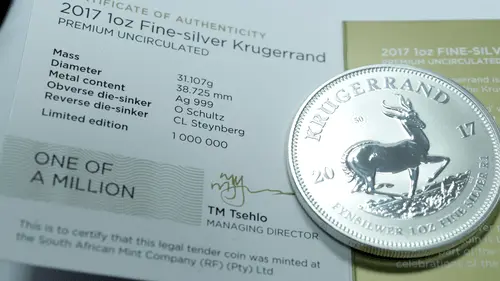 1 Unze Silber 50 Jahre Krügerrand 2017 Jubiläumsausgabe von Hersteller South African Mint mit Zertifikat