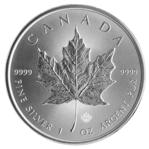 Vorderseite der 1 Unze Silber Maple Leaf diverse Jahrgänge von Hersteller Royal Canadian Mint