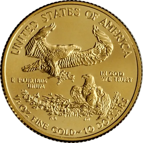 Rückseite Goldmünze 1/4 Unze American Eagle diverse Jahrgänge, der Hersteller United States Mint