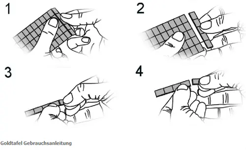 So können Sie Ihre 10 x 10g Combibar Silbertafel stückeln | Stückelung 10 x 10g Combibar Silbertafel